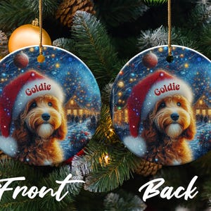 Personalized Dog Christmas Ornament, Custom Pet Photo Ornament, Holiday Dog Decoration, Custom Dog Gift, Pet Memorial Ornament
