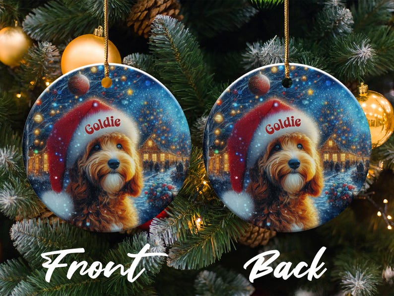 Personalized Dog Christmas Ornament, Custom Pet Photo Ornament, Holiday Dog Decoration, Custom Dog Gift, Pet Memorial Ornament