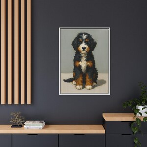 Bernedoodle Dog Canvas Art: Oil Paint Style Framed Wall Decor image 5