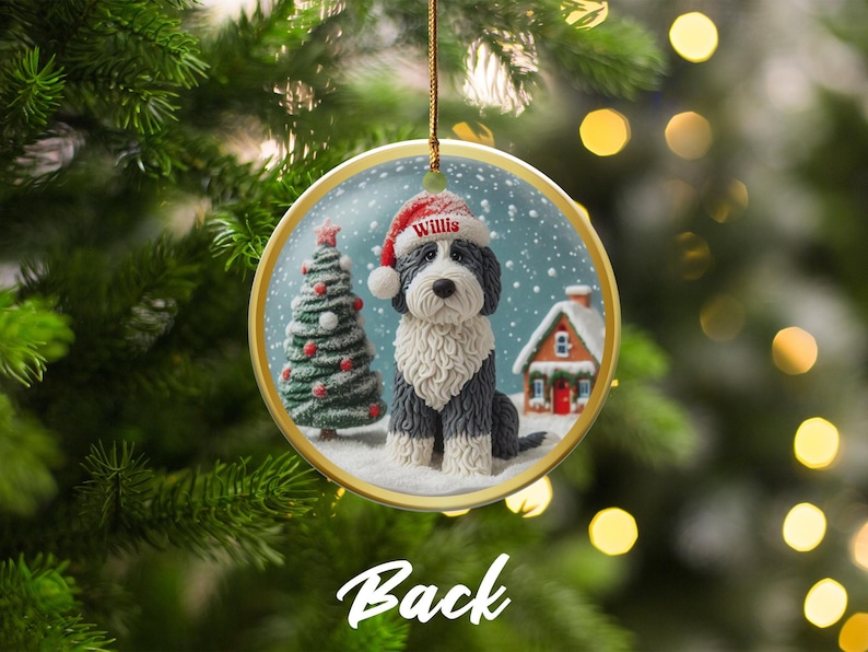 Personalized Dog Christmas Ornament, Custom Pet Holiday Decoration, Dog Lover Gift, Pet Portrait Keepsake, Pet Memory Ornament