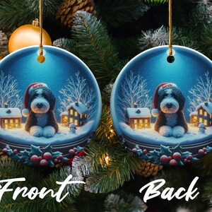 Dog Christmas Ornament, Cute Puppy Holiday Decor, Double Sided Pet Decoration, Festive Tree Hanging, Winter Holiday Ornament