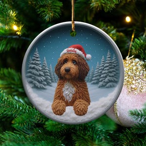 Personalized Christmas Dog Ornament, Holiday Tree Decor, Custom Pet Keepsake, Festive Pet Decoration, Unique Dog Lover Gift