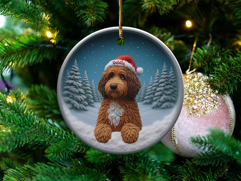 Personalized Christmas Dog Ornament, Holiday Tree Decor, Custom Pet Keepsake, Festive Pet Decoration, Unique Dog Lover Gift