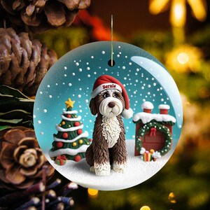 Adorable bernedoodle ornament, perfect doodle dog gift