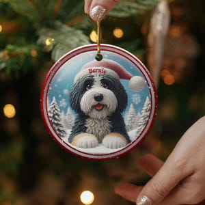 Personalized Dog Christmas Ornament, Custom Pet Memorial Gift, Dog Lover Holiday Decoration, Custom Dog Portrait Ornament