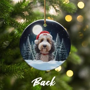 Personalized Dog Christmas Ornament, Custom Pet Portrait, Holiday Tree Decoration, Unique Gift for Pet Lovers, Festive Home Decor