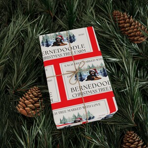 Bernedoodle Dog Themed Christmas Wrapping Paper – Doodle Lover Festive Design image 17