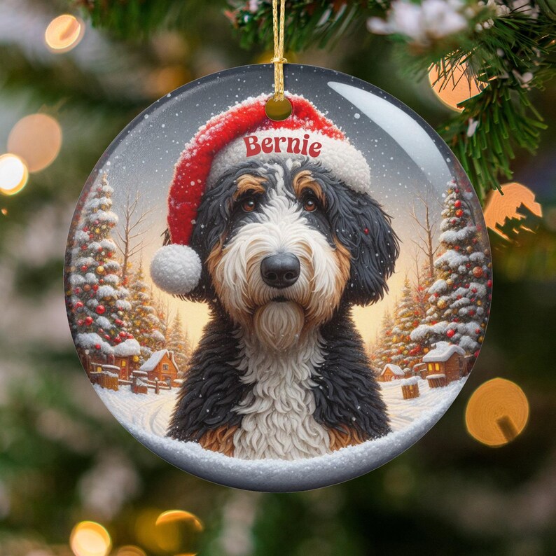 Dog Christmas Ornament, Custom Pet Portrait Ornament, Personalized Dog Decor, Holiday Tree Decoration, Unique Gift for Pet Lovers