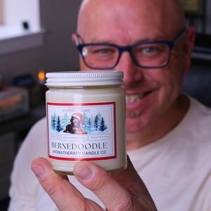 Very proud of the candle I designed for you!  Bernedoodle Aromatherapy Candle.  Great Christmas gift!  I hope you enjoy!