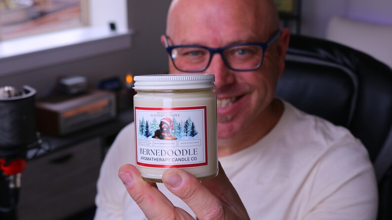 Very proud of the candle I designed for you!  Bernedoodle Aromatherapy Candle.  Great Christmas gift!  I hope you enjoy!