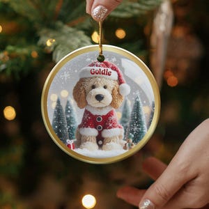 Personalized Dog Christmas Ornament Cute Puppy Holiday Decoration Custom Pet Gift for Dog Lovers Unique Present for Pet Owners