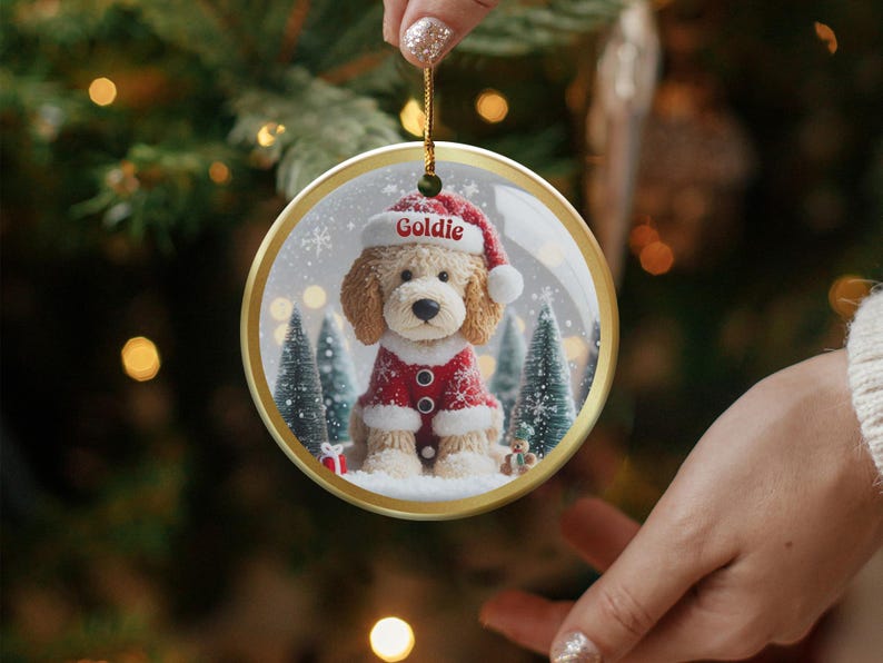 Personalized Dog Christmas Ornament Cute Puppy Holiday Decoration Custom Pet Gift for Dog Lovers Unique Present for Pet Owners