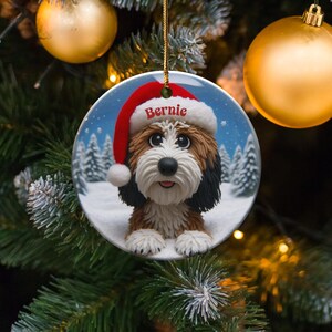 Custom Dog Christmas Ornament, Holiday Tree Decoration, Pet Lover Gift, Personalized Pet Keepsake, Cute Santa Dog Ornament Decor