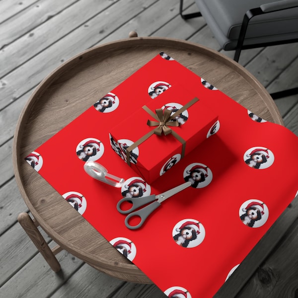 Bernedoodle-Themed Premium Wrapping Paper | High-Definition Dog Print | Custom Gift Wrap in Matte/Glossy Finish | 3 Sizes