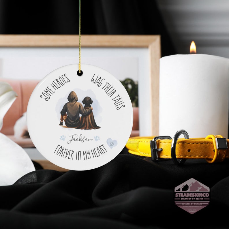 Poodle Memorial Ornament - Celebration of pet life, dog lover, pet lover, poodle mom, poodle dad, ceramic keep sake, ornament of love, dog memorial gift, cherrish pet life, cherish love, pet child, pet death, dead dog