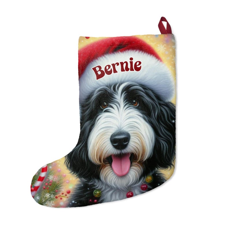 Bernedoodle kerstsok - Gepersonaliseerd cadeau voor dierenliefhebbers afbeelding 9