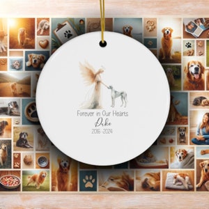 Personalized Great Dane Pet Memorial Ornament, Watercolor Design, Pet's Name Gift, Custom Pet Name Gift, Personalized Pet Tribute Ceramic Ornament, Pet Loss Gift