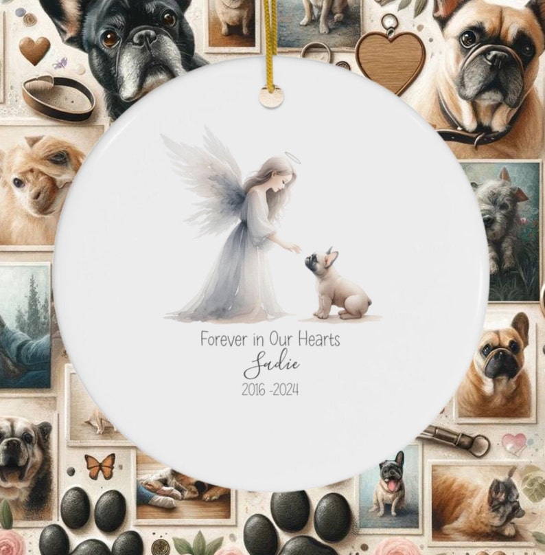 French Bull Dog memorial ornament,dog mom gifts,dog christmas gifts,gifts for dog owners,gifts for dog lovers,dog picture ornament,cat lovers gift,dog memorial gifts,pet memorial gifts,mothers day gift