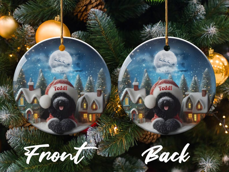 Personalized Dog Christmas Ornament, Custom Pet Holiday Decor, Festive Christmas Tree Decoration, Pet Lovers Gift, Double-Sided Ornament