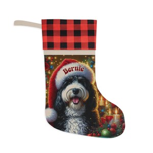 Personalized Bernedoodle Christmas Stocking - Two Styles To Choose From! Celebrate Your Furball! image 3