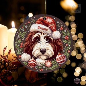 Heirloom-Quality Bernedoodle Santa Ornament - Custom Dog Holiday Charm
