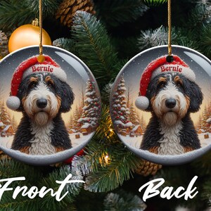 Custom Christmas Dog Ornament, Personalized Pet Holiday Decoration, Unique Gift for Dog Lovers, Festive Tree Decor