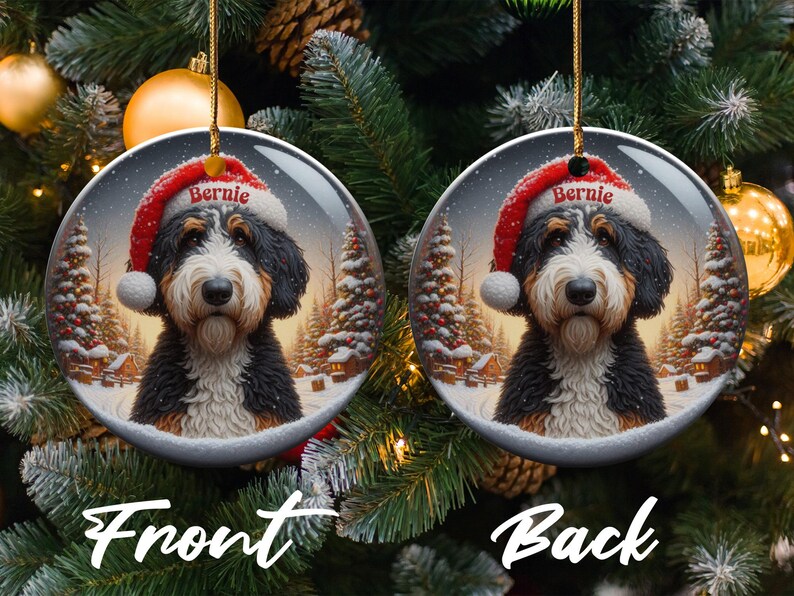 Custom Christmas Dog Ornament, Personalized Pet Holiday Decoration, Unique Gift for Dog Lovers, Festive Tree Decor