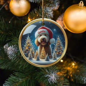 Cute Dog Christmas Tree Ornament, Festive Holiday Pet Decoration, Customizable Dog Lover Gift, Unique Pet Keepsake, Xmas Tree Decor