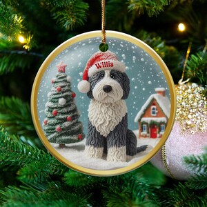 Personalized Christmas Dog Ornament, Custom Pet Ornament, Dog Lover Gift, Xmas Tree Decoration, Holiday Dog Ornament, Pet Memorial