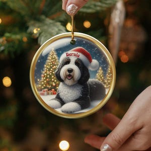 Personalized Dog Christmas Ornament, Custom Pet Holiday Decoration, Cute Dog Lover Christmas Gift, Festive Pet Keepsake
