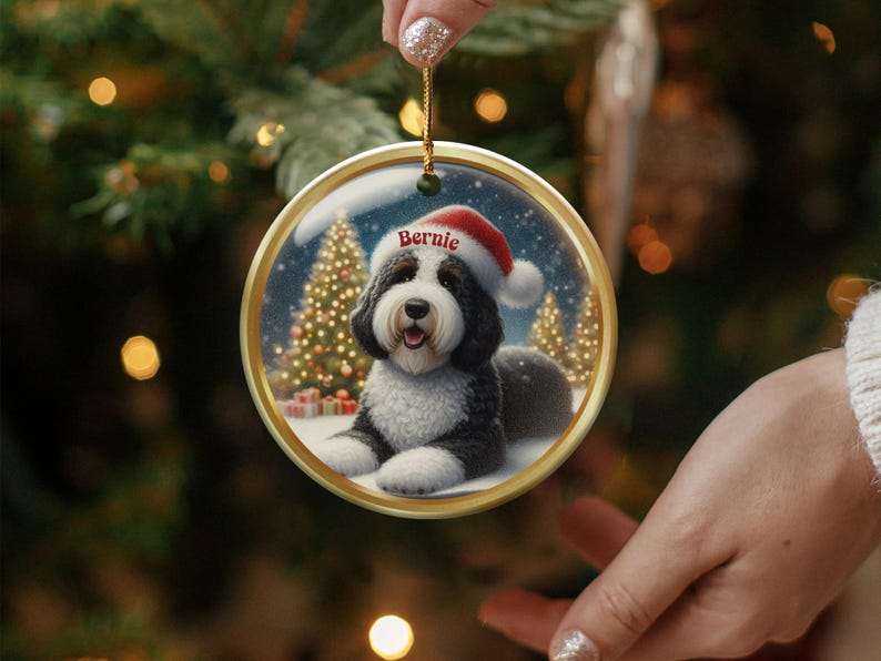 Personalized Dog Christmas Ornament, Custom Pet Holiday Decoration, Cute Dog Lover Christmas Gift, Festive Pet Keepsake