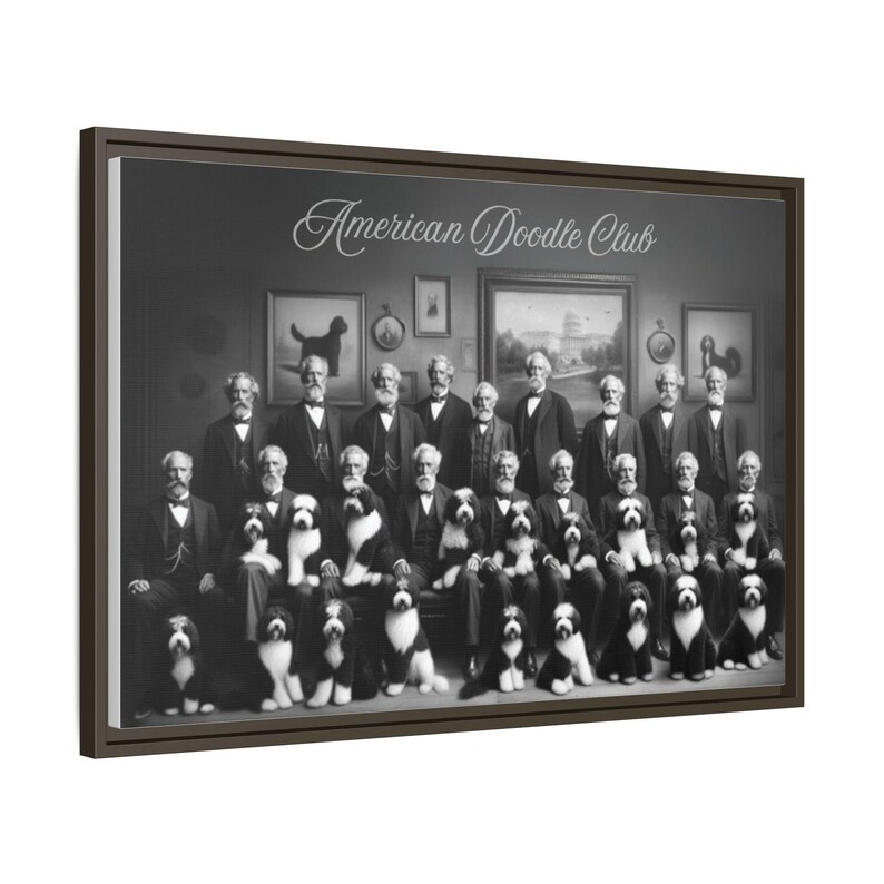 Vintage Bernedoodle Canvas Art: 1800s American Doodle Club Style image 8