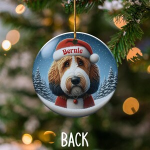 Cute Dog Christmas Ornament, Personalized Pet Holiday Decoration, Custom Dog Lover Gift, Festive Pet Portrait Ornament
