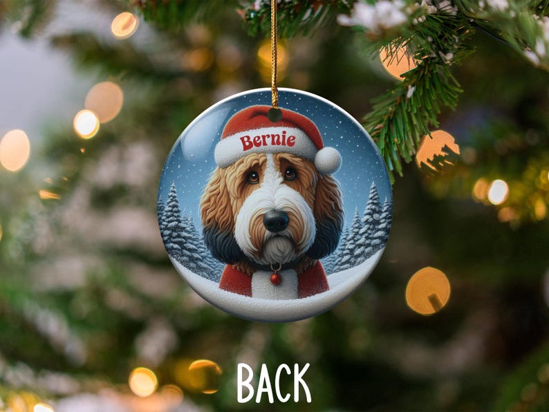 Cute Dog Christmas Ornament, Personalized Pet Holiday Decoration, Custom Dog Lover Gift, Festive Pet Portrait Ornament