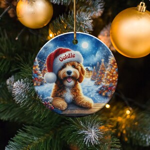 Personalized Dog Christmas Ornament, Holiday Tree Decoration, Custom Pet Keepsake, Festive Puppy Gift, Cute Canine Xmas Decor