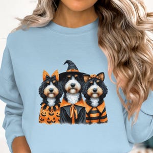 Sudadera de Halloween con diseño de Bernedoodle, disfraz de perro Doodle, regalo para amantes de los perros. imagen 5