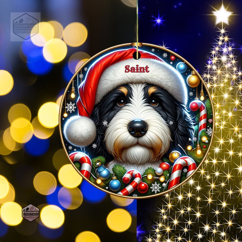 Bernedoodle Ornament - Custom Personalized For You