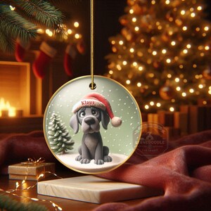 Great Dane Ornament, Custom Dog Portrait Keepsake | Sublimation Ceramic | 3 Inch Holiday Decor image 18
