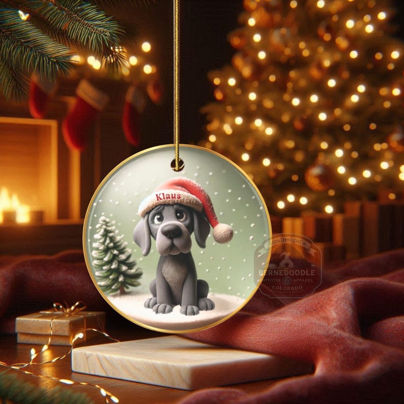 Great Dane Ornament, Custom Dog Portrait Keepsake | Sublimation Ceramic | 3 Inch Holiday Decor image 18