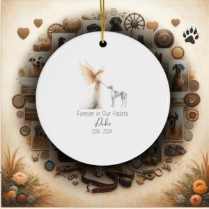 Personalized Great Dane Pet Memorial Ornament, Watercolor Design, Pet's Name Gift, Custom Pet Name Gift, Personalized Pet Tribute Ceramic Ornament, Pet Loss Gift