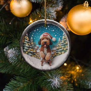 Personalized Dog Christmas Ornament, Custom Pet Holiday Decoration, Unique Dog Lover Gift, Festive Tree Decor, Pet Mom Dad Present
