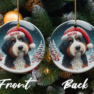 Personalized Christmas Dog Ornament, Custom Pet Photo Decoration, Cute Puppy Santa Hat, Dog Lover Gift, Holiday Tree Decor