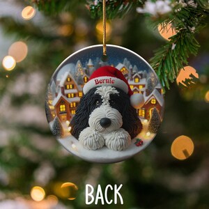 Personalized Dog Christmas Ornament, Custom Pet Portrait Holiday Decoration, Unique Pet Lover Gift, Festive Dog Tree Ornament