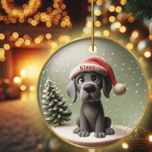 Great Dane Ornament, Custom Dog Portrait Keepsake | Sublimation Ceramic | 3 Inch Holiday Decor image 13