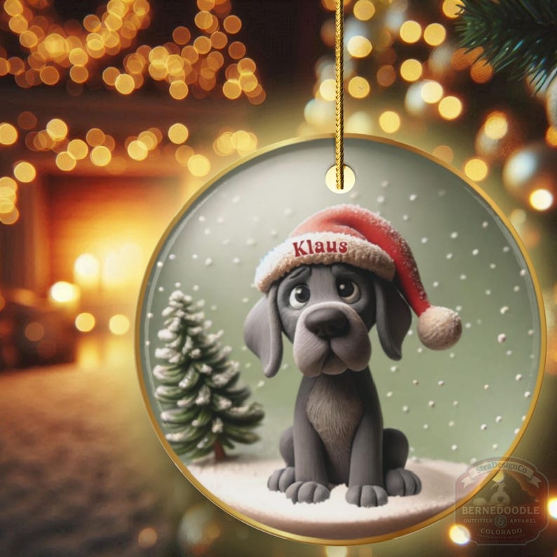 Great Dane Ornament, Custom Dog Portrait Keepsake | Sublimation Ceramic | 3 Inch Holiday Decor image 13
