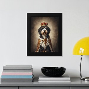 Royal Dog Portrait Wall Art, King Dog Canvas Print, Regal Pet Decor, Unique Dog Lover Gift, Dog Majesty Artwork