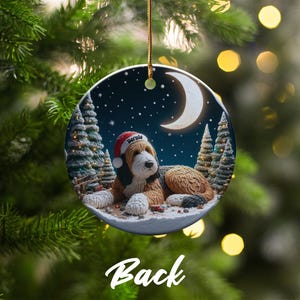 Dog in Santa Hat Christmas Tree Ornament, Holiday Decoration, Cute Dog Ornament for Christmas Tree, Perfect Gift for Dog Lovers