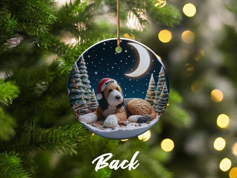 Dog in Santa Hat Christmas Tree Ornament, Holiday Decoration, Cute Dog Ornament for Christmas Tree, Perfect Gift for Dog Lovers