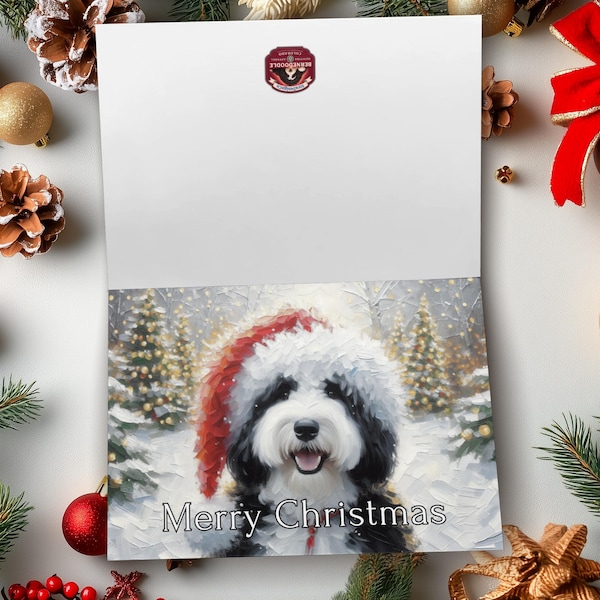 Christmas Bernedoodle Greeting Card and Envelopes - Spread Holiday Cheer By Showcasing Your Doodle!