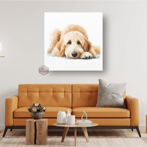 Goldendoodle Dog, watercolor art, golden doodle, bernedoodle canvas, sheepadoodle, mama, dog mom canvas, dog art, dog mom art, Doodle lover art, doodle canvas art, water color canvas, hig-resolution canvas, design,dog designer art, high-end gift, dog
